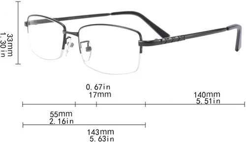 Miniatura 7 de Gafas de bloqueo de luz azul para computadora para hombres y mujeres, gafas de juego de computadora, marco metálico a medio armazón, lente