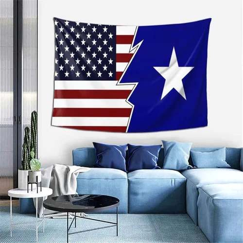 Miniatura 9 de LIFANGMI Ripped Style American And Bonnie Blue Flag Tapestry Wall Hanging 60x40 Inch Bedroom Living Room Dormitory Home Decoration Wall Tapestry