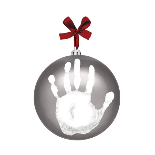Adorno de Bola de Huella de Mano de Bebé de Navidad, Incluye Pintura para Impresión de Bebé, Regalo de Recuerdo Navideño de Recién Nacido, Bola