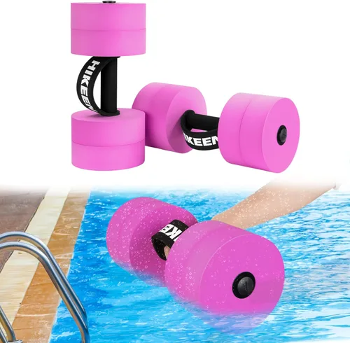 Miniatura 11 de Hikeen Mancuernas de ejercicio acuático con 4 pesas de espuma EVA de alta densidad para piscina, resistencia a la piscina, para aeróbic acuático