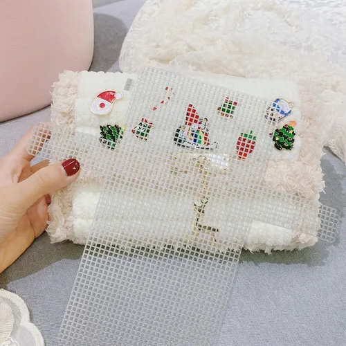 Miniatura 9 de EXCEART Juego de 12 hojas de lona de plástico para hacer bolsos, 15.7 x 14.4 in de malla resistente de plástico para manualidades, proyectos