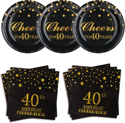 Miniatura 10 de Platos y servilletas para fiesta de cumpleaños, juego de decoraciones desechables para fiesta de cumpleaños para hasta 20 invitados (21)