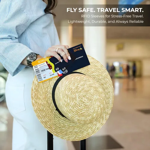 Miniatura 13 de Fundas de bloqueo RFID para pasaporte y tarjetas de crédito, Blanco, Blanco - 15 piezas