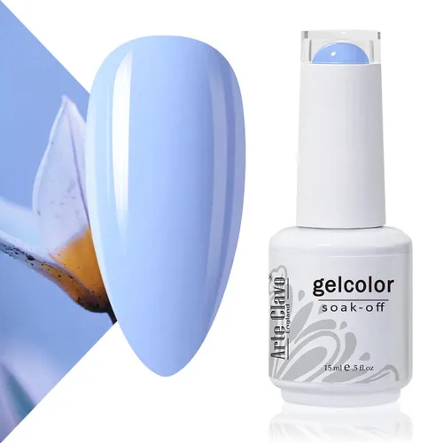 Miniatura 55 de Arte Clavo Esmalte de uñas de gel rosa lechosa de 0.5 fl oz, con luz LED, UV, remojado, transparente, rosa nude, manicura francesa, rosa claro