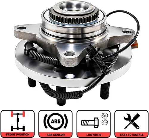Miniatura 5 de MotorbyMotor 515177 Conjunto de cojinete de rueda delantera y cubo 4WD con 6 lengüetas para Ford F-150 2018-2020 (excluye Raptor) Conjunto