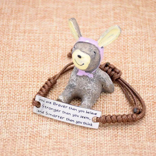 Miniatura 2 de O. Riya You Are Braver Than You Believe-Pulsera encantadora e inspiradora.