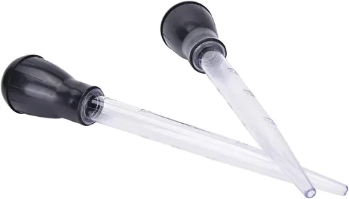 Miniatura 2 de 2 piezas de 11 pulgadas para pavo con bombilla de silicona, transparente, ideal para asar jugos, goteos de mantequilla, glaseados