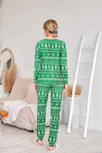 Miniatura 23 de Ekouaer Conjunto de pijama de manga larga para mujer, ropa de dormir suave con cuello redondo y bolsillos