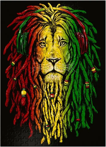 Miniatura 7 de MyPuzzle Rasta Lion - Rompecabezas prémium de 100 piezas, fabricado en Estados Unidos
