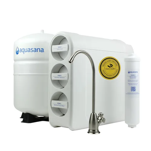 Aquasana SmartFlow® Filtro de agua de ósmosis inversa | Sistema RO bajo el fregadero | Certificado WQA hasta el 99,99% de 90 contaminantes,