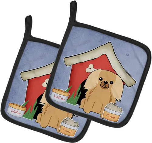 Miniatura 105 de Caroline's Treasures BB2894PTHD Dog House Collection Chow Chow Chow - Par de soportes para ollas, 7.5HX7.5W, multicolor 4-Azul