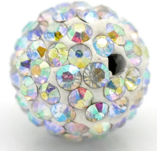 Miniatura 45 de Bolas de discoteca de 0.394 in de cuentas de arcilla de cristal checo Shamballa pavimenta calidad premium