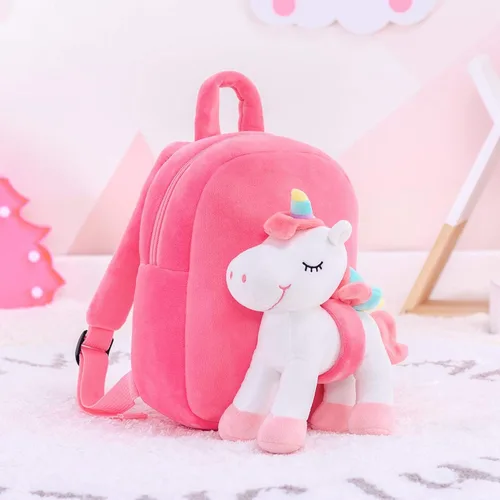 Miniatura 9 de Lazada Mochila para niños pequeños, juguetes de animales de peluche, mochila pequeña, color gris, 9.5 pulgadas