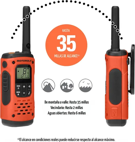 Miniatura 4 de Motorola Solutions, Radios portátiles FRS, T605_H2O, Talkabout, radios bidireccionales impermeables Walkie Talkie Preparación de emergencia