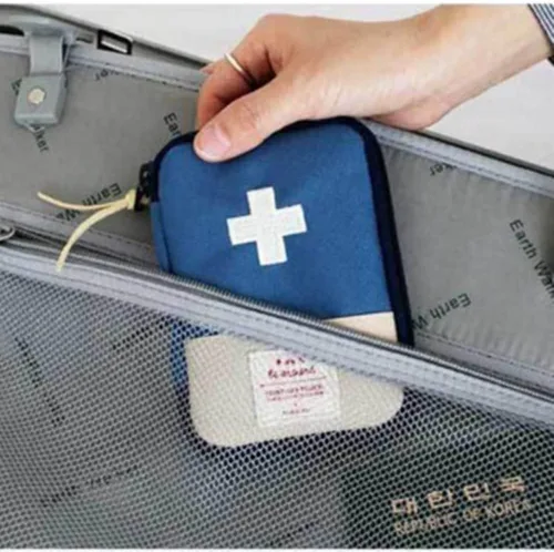 Miniatura 7 de Paquete de 2 mini botiquines de primeros auxilios, bolsa vacía de primeros auxilios, bolsa médica portátil para automóvil, ciclismo, maratón