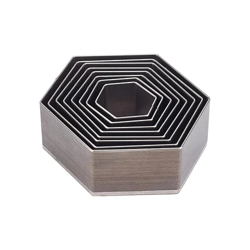 PH PandaHall Juego de 8 cortadores de perforación de acero de alto carbono con un agujero, 8 tamaños, herramienta de troquelado de cuero hexagonal
