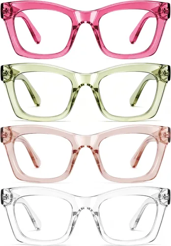 Miniatura 16 de CCVOO Lentes de lectura elegantes para mujer, anteojos elegantes, lectores de luz azul, tramposos