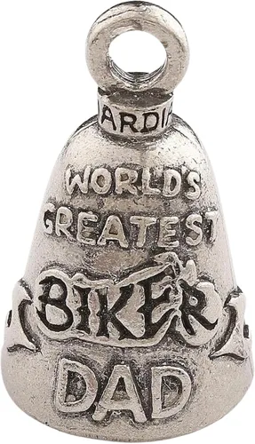 Miniatura 13 de Guardian Bell Good Luck Bell w/Keyring & Black Gift Bag Motorcycle Bell Pewter Good Luck Gift Bike Bell Made in USA El mejor abuelo motero