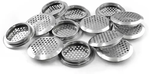 Miniatura 10 de 20 rejillas de ventilación circulares de 1 pulgada (0.984 in), rejilla de ventilación redonda de acero inoxidable para cocina, baño, gabinete, Blanco