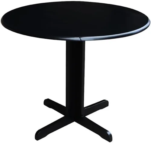 Miniatura 10 de International Concepts - Mesa de comedor de doble hoja caída, 36 pulgadas, color negro