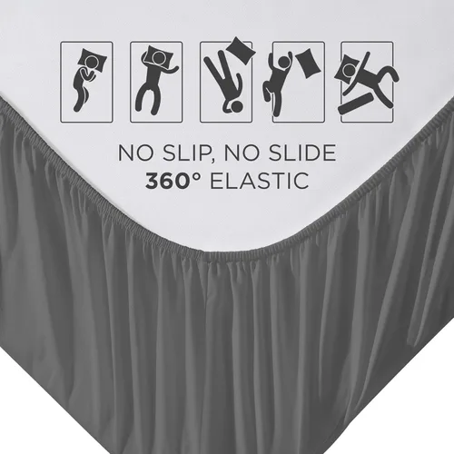 Miniatura 5 de Royale Linens Paquete de 2 sábanas bajeras, sábanas elásticas, sábana bajera tamaño Queen, suave y transpirable, microfibra cepillada de 1800, Gris