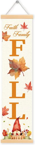 Miniatura 14 de Pancartas con texto en inglés «Happy Fall Y'all», pancarta de otoño para exteriores, decoración de cosecha de calabaza, decoraciones de Acción