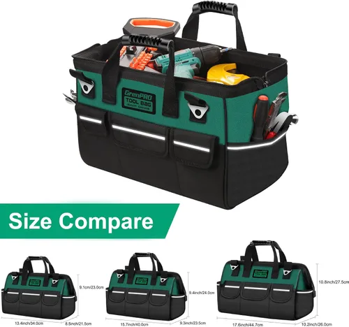 Miniatura 5 de GrenPRO Bolsa organizadora de herramientas para hombres, bolsas de herramientas pequeñas de boca ancha, bolsa de herramientas de mango suave de 13.5
