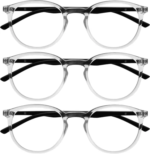 Miniatura 19 de OPULIZE MET - Lentes de lectura con bloqueo de luz azul para mujeres y hombres, marco redondo delgado con bisagras de resorte, resistentes a los 1