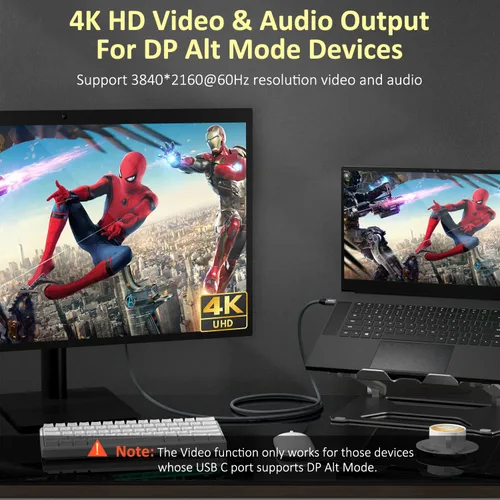Miniatura 3 de QCEs Cable de monitor USB C en ángulo recto de 3.3 pies con salida de video a monitor portátil 8K USB C 3.2 Gen 2x2 Cable de video de 20 Gbps