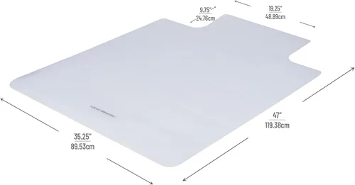 Miniatura 3 de Mind Reader Tapete para silla de oficina para suelos de madera dura, protector de suelo debajo del escritorio, rodante, PVC, 35.25 pulgadas de largo