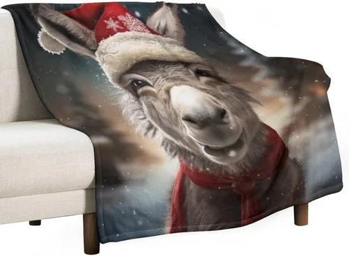 Miniatura 13 de Manta cálida de Navidad Folk Botanicals de microforro polar ultrasuave y cálida, acogedora manta ligera, manta rústica de vacaciones de 30 x 40