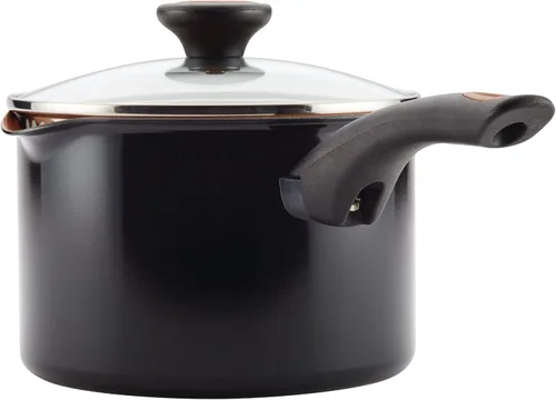 Miniatura 9 de Farberware Glide - Sartén antiadherente de cerámica de cobre con tapa, 3 cuartos de galón, color negro