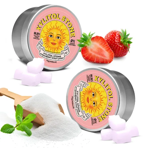 Miniatura 27 de Xylitol Stone Caramelos sin azúcar - Veganos y compatibles con dieta cetogénica, caramelos duros únicos sin azúcar - Dulces con 100% sabor natural