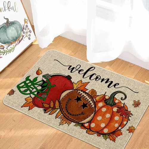 Miniatura 4 de Hello Fall Front Door Mat Indoor Outdoor Entrance, Autumn Pumpkin Door Mats Outside Entrance Fall Porch Welcome Mat Doormat Outdoor Mats for Front