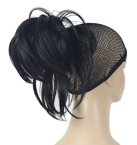 Miniatura 14 de Lydell Extensión de cabello sintético ajustable con pinza de mandíbula (marrón oscuro)