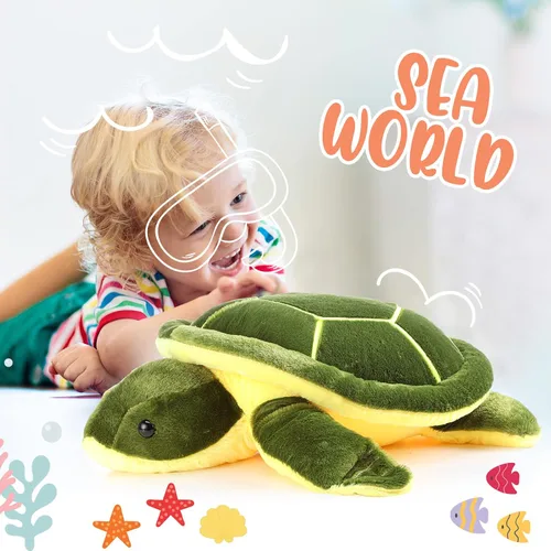 Miniatura 5 de Jenaai 8 piezas de animales de peluche de tortuga marina de 10 pulgadas, juguetes de tortuga marina grandes y suaves, regalos de almohada para niños