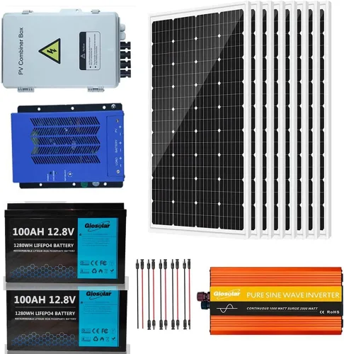 Miniatura 11 de Sistema solar de 960 vatios y 12 voltios fuera de la red: 8 paneles solares de vidrio monocristalino de 120 W + caja combinadora de 4 cuerdas +