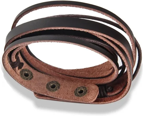 Miniatura 4 de Brazalete Envolvente de Muñeca de Cuero Genuino Vintage Hecho a Mano Ajustable