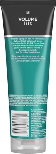 Miniatura 5 de John Frieda Volume Lift - Champú sin peso, champú voluminizador ligero con tecnología Air-Silk para cabello fino o plano, añade plenitud natural