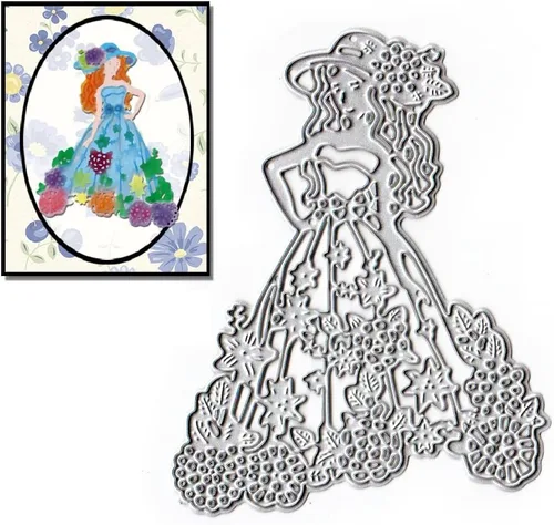 Miniatura 9 de Troqueles de corte de metal para mujer, Navidad, Papá Noel, falda de vestido, plantillas en relieve, molde de plantilla para álbum de recortes