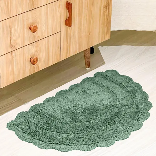 Miniatura 49 de Chardin home Alfombra de baño de ganchillo beige, alfombra de baño ovalada 100% algodón con borde de ganchillo artesanal hecho a mano, alfombra