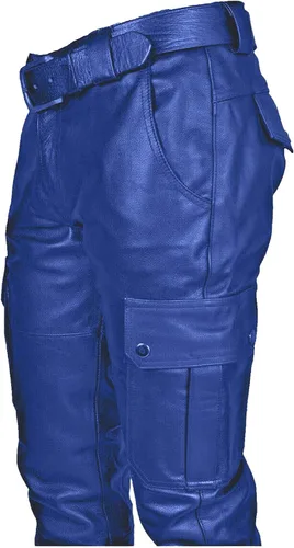 Miniatura 4 de AITEQY Pantalones grandes y altos de piel sintética para hombre, pantalones deportivos góticos con parte delantera plana, pantalones de discoteca