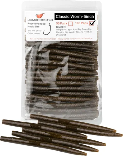 Miniatura 17 de 30/50/78/100 piezas Senko Worms Kit - Señuelos de pesca de plástico suave de 4"/5" con impregnación de sal para pesca de lubina Varios colores A