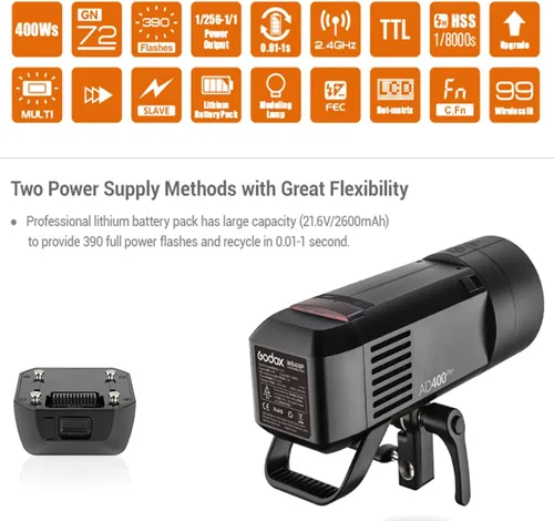 Miniatura 8 de Godox AD400Pro Witstro - Flash para exteriores todo en uno