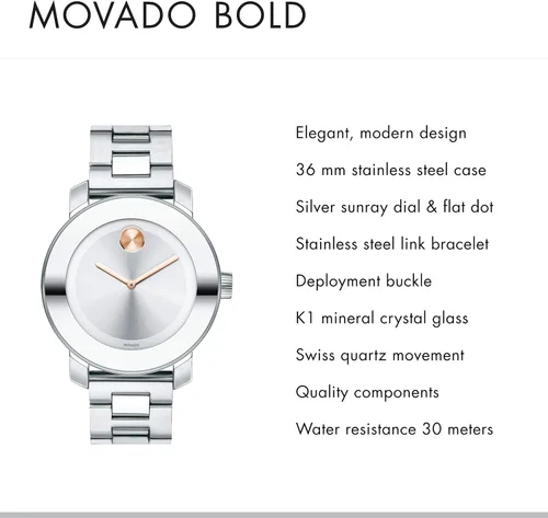 Miniatura 2 de Movado 3600084 para mujer Negrita - 3600084 36 mm Acero inoxidable