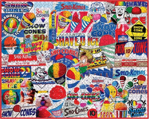 Miniatura 3 de White Mountain Rompecabezas de 1000 piezas de collage de dulces dulces de verano con piezas grandes, regalo para adultos y familia, 24 x 30
