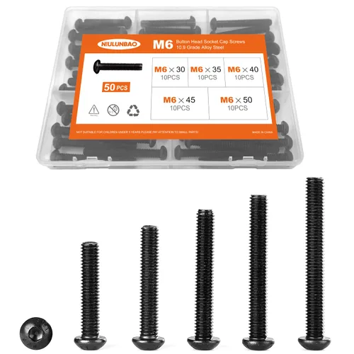 Miniatura 13 de Tornillos de cabeza de botón M8 x 0.394 in 0.472 in 0.630 in 0.787 in 0.984 in Tornillos de cabeza de botón Tornillos de acero de aleación de grado
