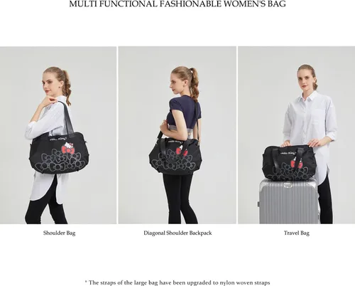 Miniatura 22 de AmBealla Bolsas de viaje con cremallera, bolsa de fin de semana, ligera para mujer, bolsa de lona para llevar en el gimnasio, trabajo