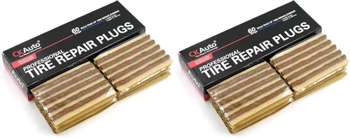 Miniatura 9 de CKAuto 60 cuerdas de reparación de neumáticos marrones de 4 pulgadas, tapones de reparación de neumáticos para neumáticos todoterreno sin cámara