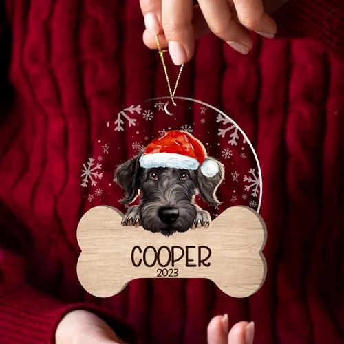 Miniatura 99 de Nazenti American Pit Bull Terrier Adorno de Navidad, adorno de perro fotográfico, adorno de perro personalizado, adornos de fotos de madera